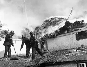 Exminster: Firefighters in action, Exminster, Devon