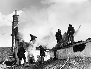 Exminster: Firefighters in action, Exminster, Devon
