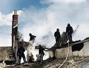 Exminster: Firefighters in action, Exminster, Devon