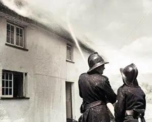 Exminster: Firefighters in action, Exminster, Devon