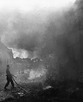 Gorse: Firefighters in action at a gorse fire