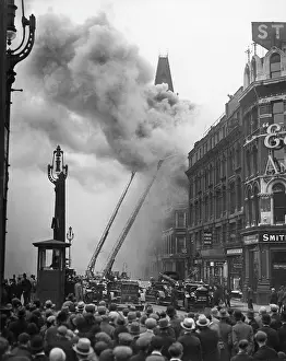 Slaters: Firefighters in action at Ludgate Circus, London