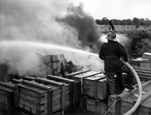 Nw10: Firefighters in action, Mitre Wharf, Scrubs Lane, NW10