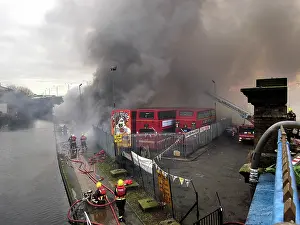 Garages: Firefighters attend fire at bus garage