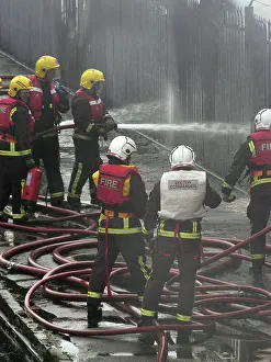 Garages: Firefighters attend fire at bus garage