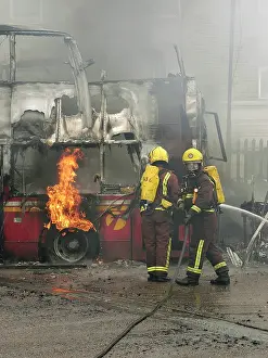 Garages: Firefighters attend fire at bus garage