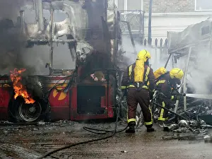 Garages: Firefighters attend fire at bus garage