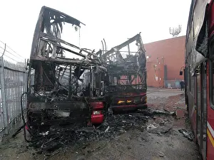 Garages: Firefighters attend fire at bus garage