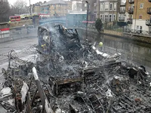 Garages: Firefighters attend fire at bus garage