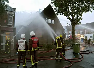Silas: Firefighters dealing with a fire at St Silas Vicarage, SE15