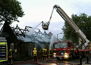 Silas: Firefighters dealing with a fire at St Silas Vicarage, SE15