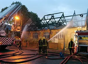 Silas: Firefighters dealing with a fire at St Silas Vicarage, SE15