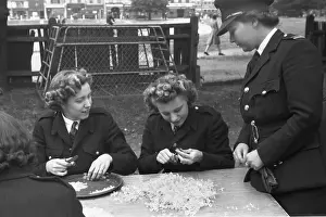 Productive: Firefighters doing productive work in lull period, WW2