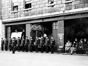 Inspections: Firefighters parade at the Lord Mayor's Show