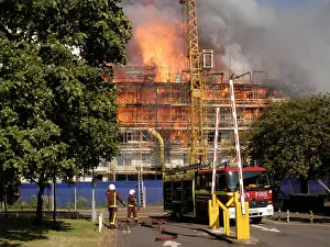Heton: Firefighters putting out a fire at 1 Heton Gardens
