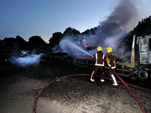 Reflective: Firefighters at the scene of a fire