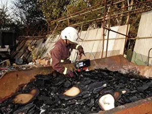 Skip: Firefighters at the scene of an industrial fire