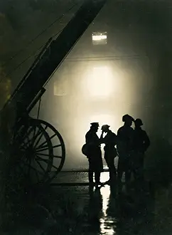 London At War: Firefighters standing by during Blitz, London, WW2