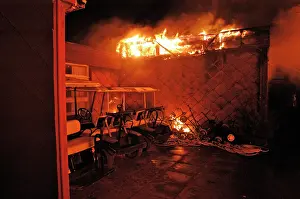 Carshalton: Firefighters working at scene of fire in Carshalton, Surrey