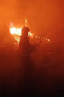 Carshalton: Firefighters working at scene of fire in Carshalton, Surrey