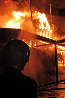 Carshalton: Firefighters working at scene of fire in Carshalton, Surrey