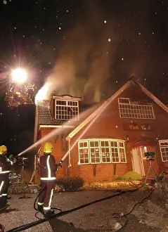 Reflective: Firefighters working at scene of restaurant fire
