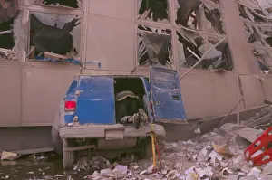Qaeda: Fireman checking inside the back of a van after