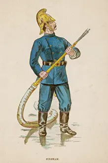 Hosepipe: Fireman with hosepipe