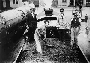 Heated: Fireman on a locomotive