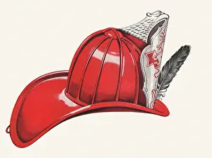 Firemans: Fireman's Helmet with Feather
