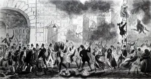 Prostitutes: Firemen using hand fire pump when fighting a fire