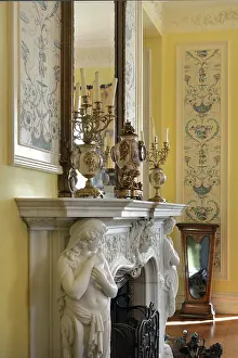 Kylemore: Fireplace, Drawing Room, Kylemore Abbey, County