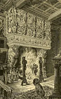 Comte: Fireplace of the Hotel Terre Neuve