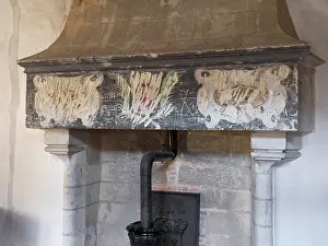 Defaced: Fireplace, Library, Chateau du Plessis-Bourre, Ecuille