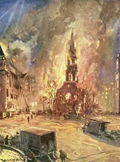 Spreading: Fires spreading uncontrolled during WWII air raid