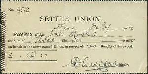Receipt: Firewood Receipt, Settle Union, Yorkshire