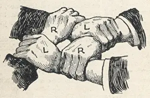 Interlocking: First aid, carrying patient using four interlocked hands