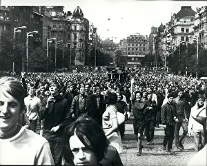 Czechoslovakias: First anniversary of Soviet invasion of Czechoslovakia, Prag