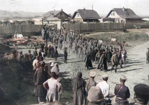 Pows: First Austrian POWs at Ust-Kamenogorsk, WW1