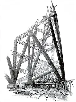 Cantilever: First cantilever, of the Forth bridge, Scotland, 1890