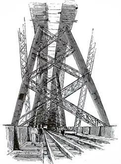 Cantilever: First cantilever, of the Forth bridge, Scotland, 1890