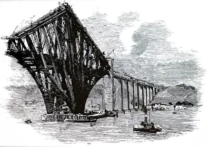 Cantilever: First cantilever, of the Forth bridge, Scotland, 1890