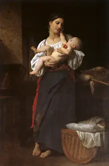 Caress: First Caresses, by Bouguereau