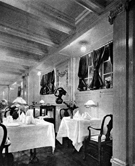Almanzora: The First-Class Dining Saloon on R.M.S.P. Almanzora, 1920
