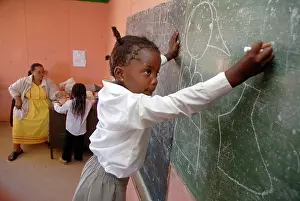 Blackboards: First day at school at the JP Brand School, Utuseb, Namibia