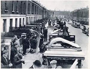 Backyards: First Delivery of Steel for Air-Raid Shelters, London 1939