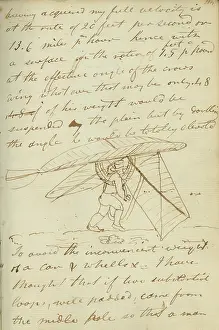 Notebook: First design for an ornithopter showing the flappers