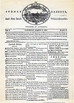 Advertiser: First edition of the Sydney Gazette