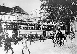 Festivity: The first electric tram in Potsdam, 1907