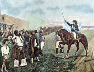 1812: The first flag of Argentina presented to the revolutionary a